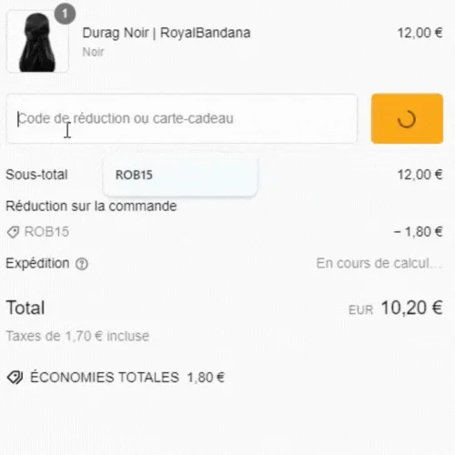 Appliquer le code promo